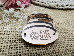 5 Etiquettes/ labels Ovales 35X20mm Rose gold " Modèle Pelote " - Lou Passion