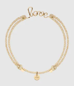 ATELIER PAULIN Partager  Bracelet Cordon Lurex Love Gold Filled  
