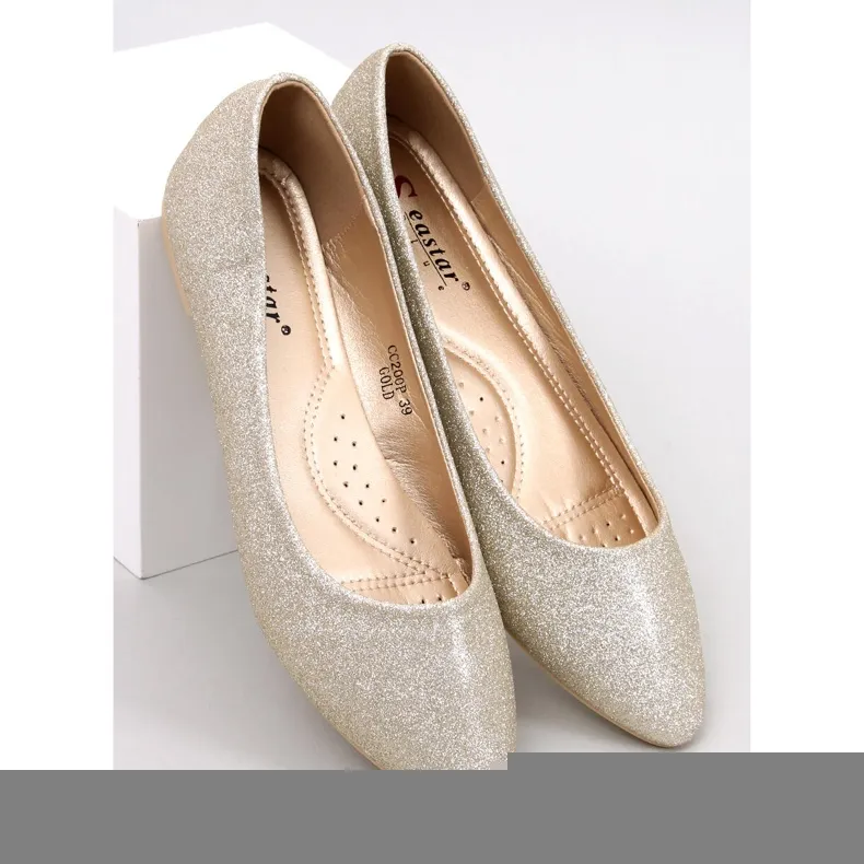 Ballerines à paillettes Chiesa Gold d'or