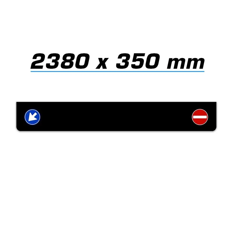 Bavette noire 2380 x 350 avec signalisationTaille en mm