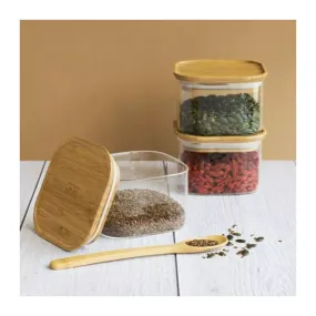 Boite de conservation carrée en verre Pebbly Lot de 3 x 0.5 L