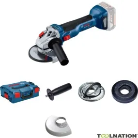 Bosch Bleu 06019J4001 GWS 18V-10 Meuleuse d''angle sans fil 18V sans batteries ni chargeur 125 mm en L-BOXX