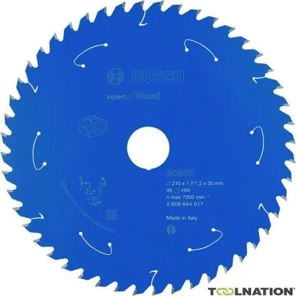 Bosch Bleu Accessoires 2608644517 Lame de scie circulaire carbure Wood Expert pour scies sans fil 210 x 30 x T48