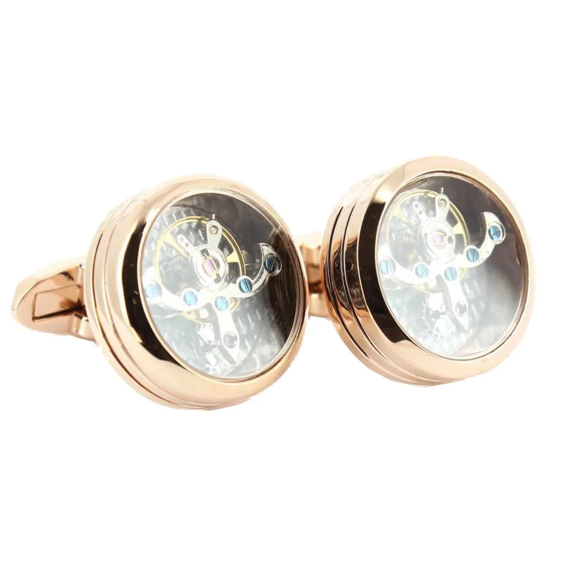 Boutons de manchette mécanisme de montre Montreux Rose gold