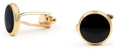 Boutons de Manchette Ronde Or Noir CL-02 Black/Gold commande