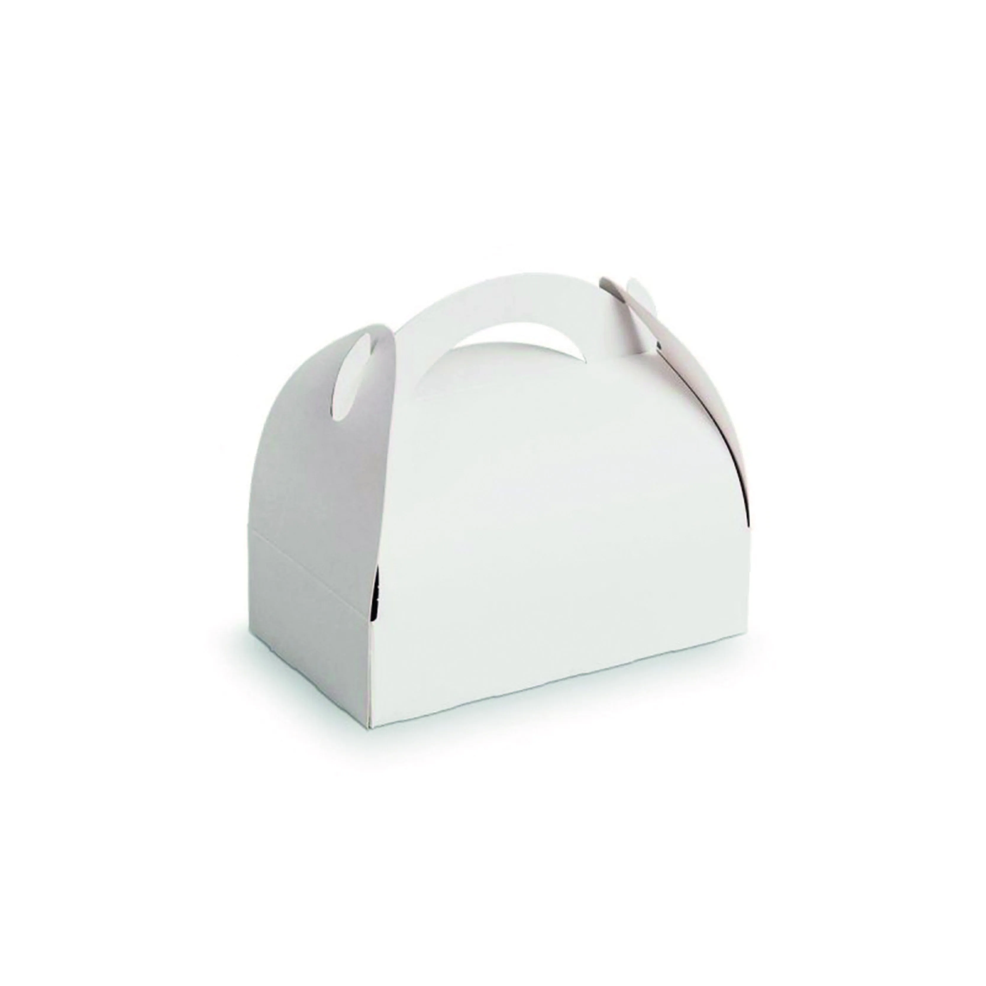 Boîte pâtissière carton blanche avec anse 18 x 10 x 10 cm - 50 unités  