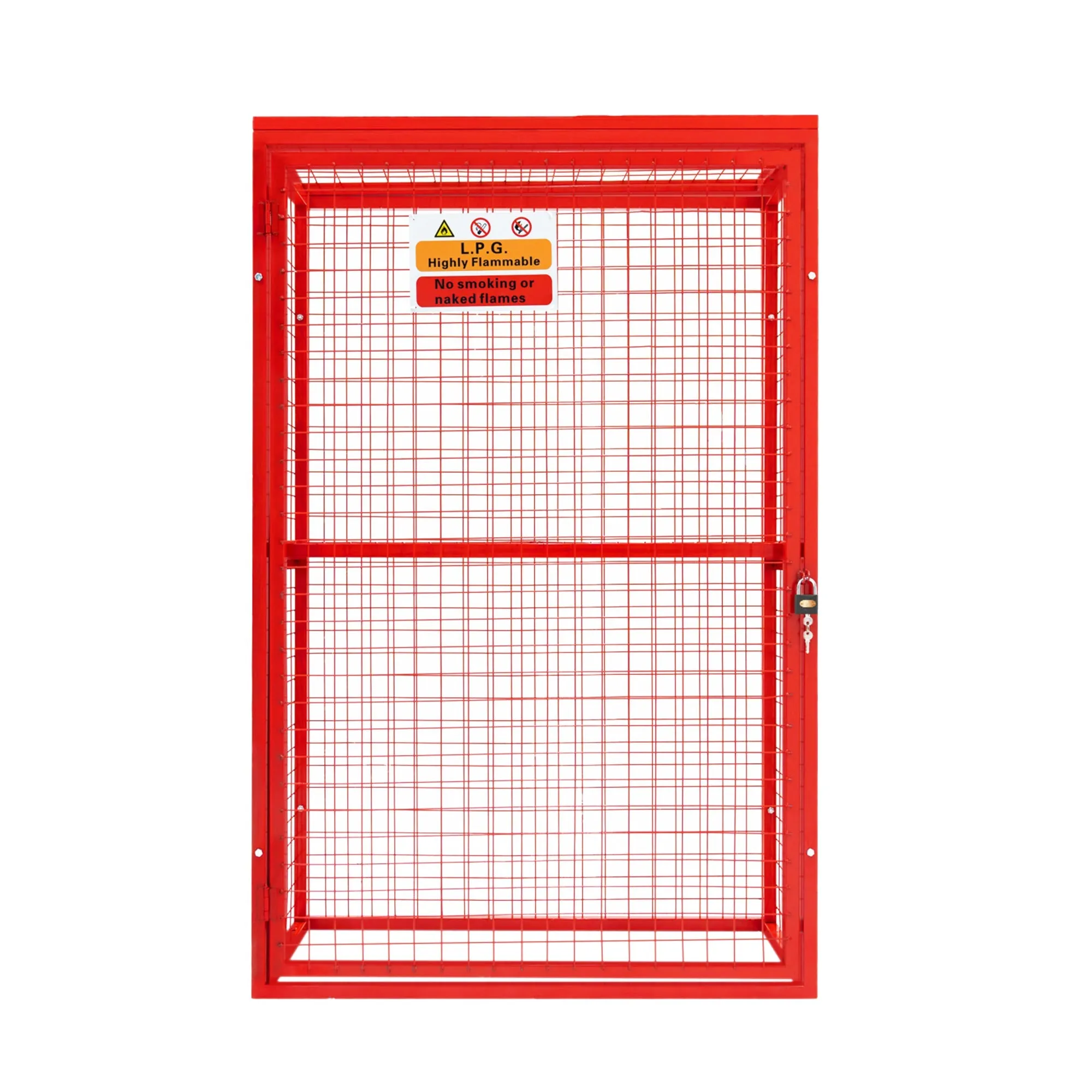 Cage Métallique Rouge de Bouteilles de Gaz – 181 x 160 x 57 cm 