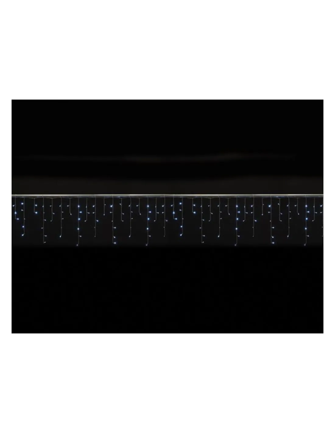 cascade light led - 4 x 0,6 m - 144 lampes blanches - fil transparent - modulateur