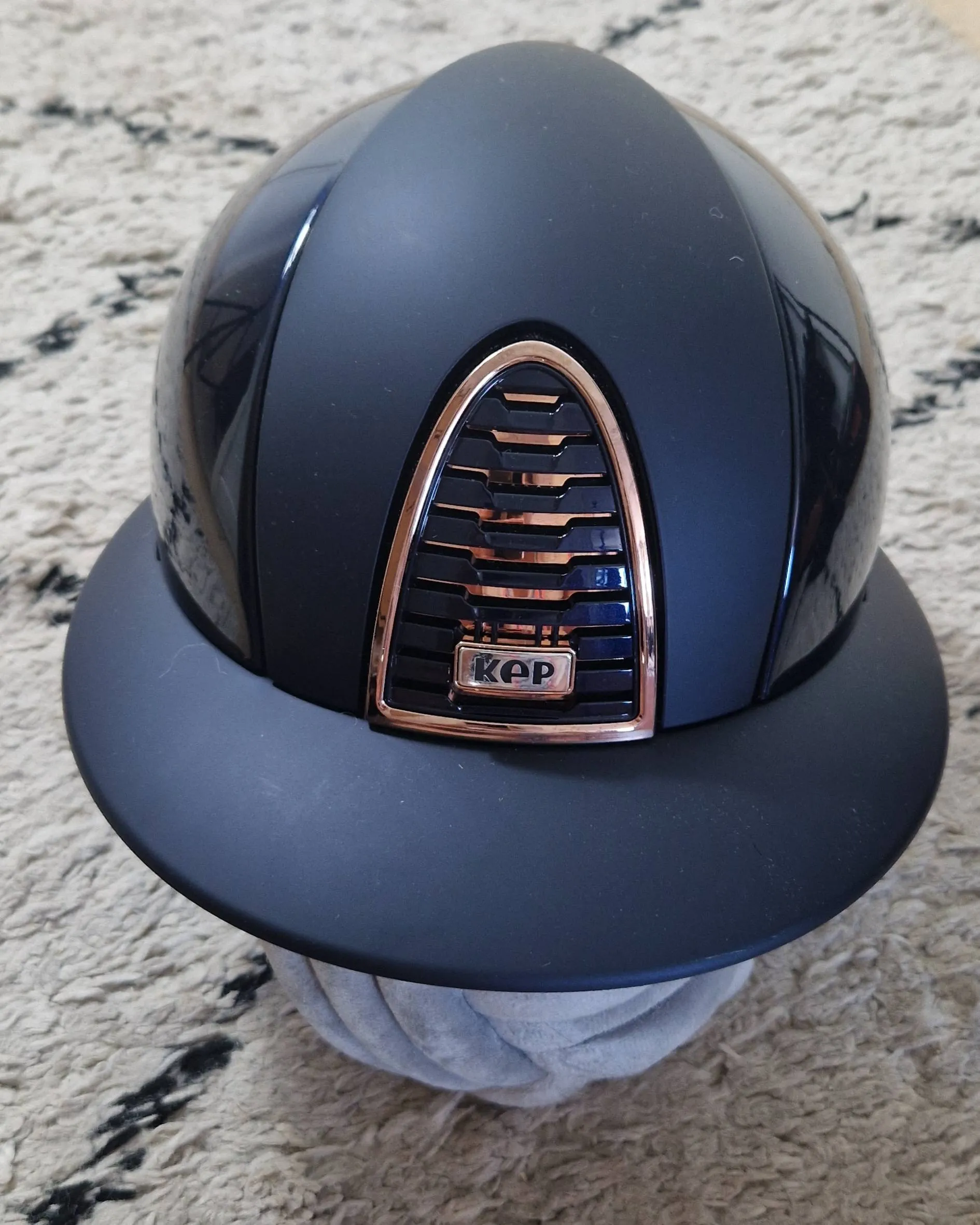 Casque CROMO 2.0 Polish Bleu Rose Gold visière POLO - KEP ITALIA