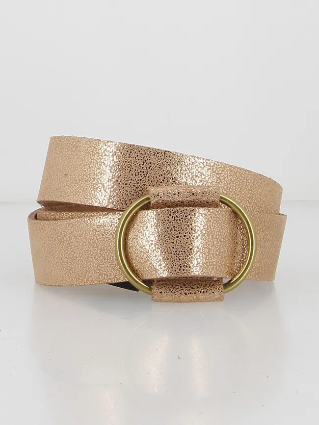 Ceinture en cuir pilja rose gold femme - Pieces | wimod