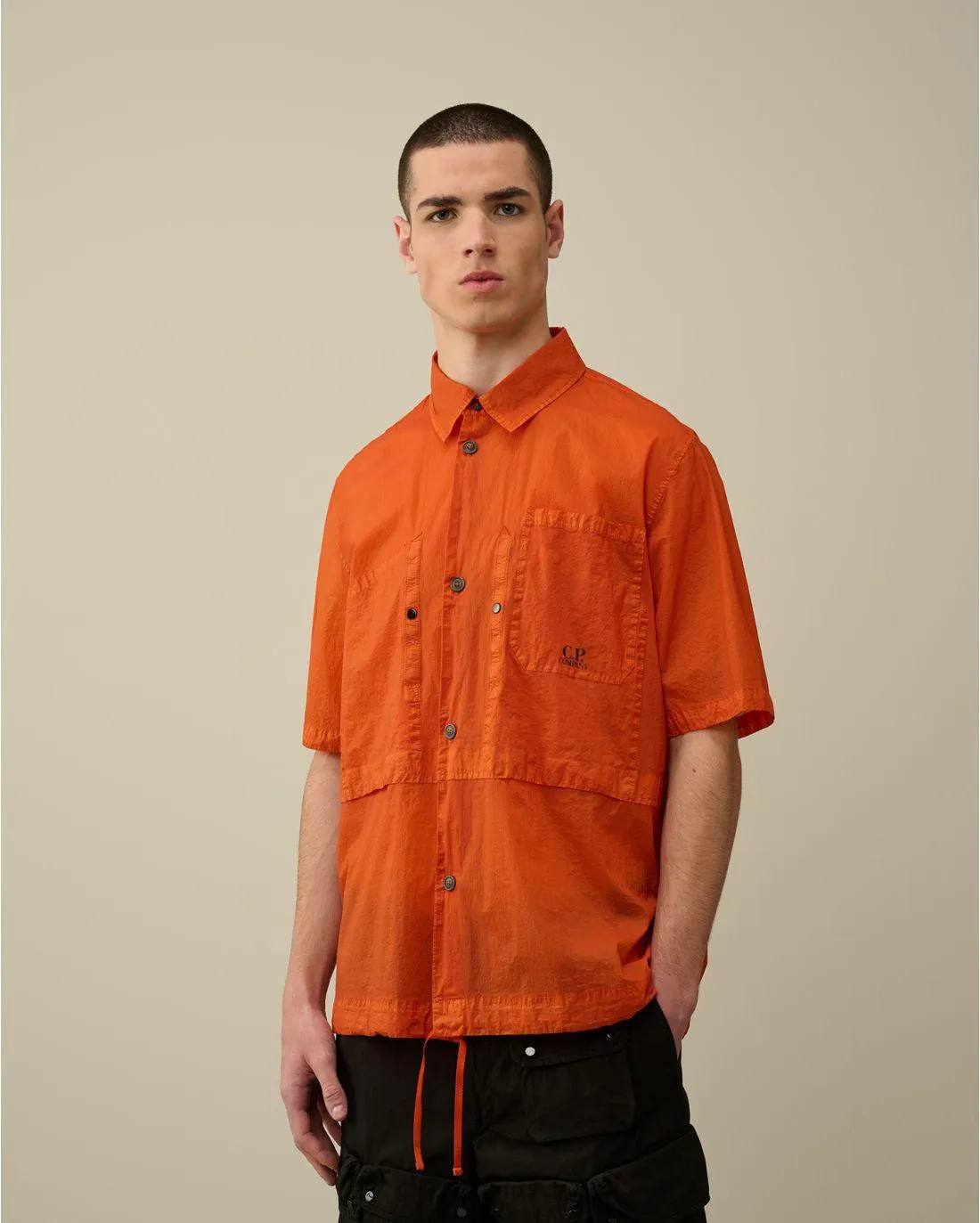 CHEMISE MANCHES COURTES GOLD FLAME ORANGE - CP Company  | Chez Maman Rouen
