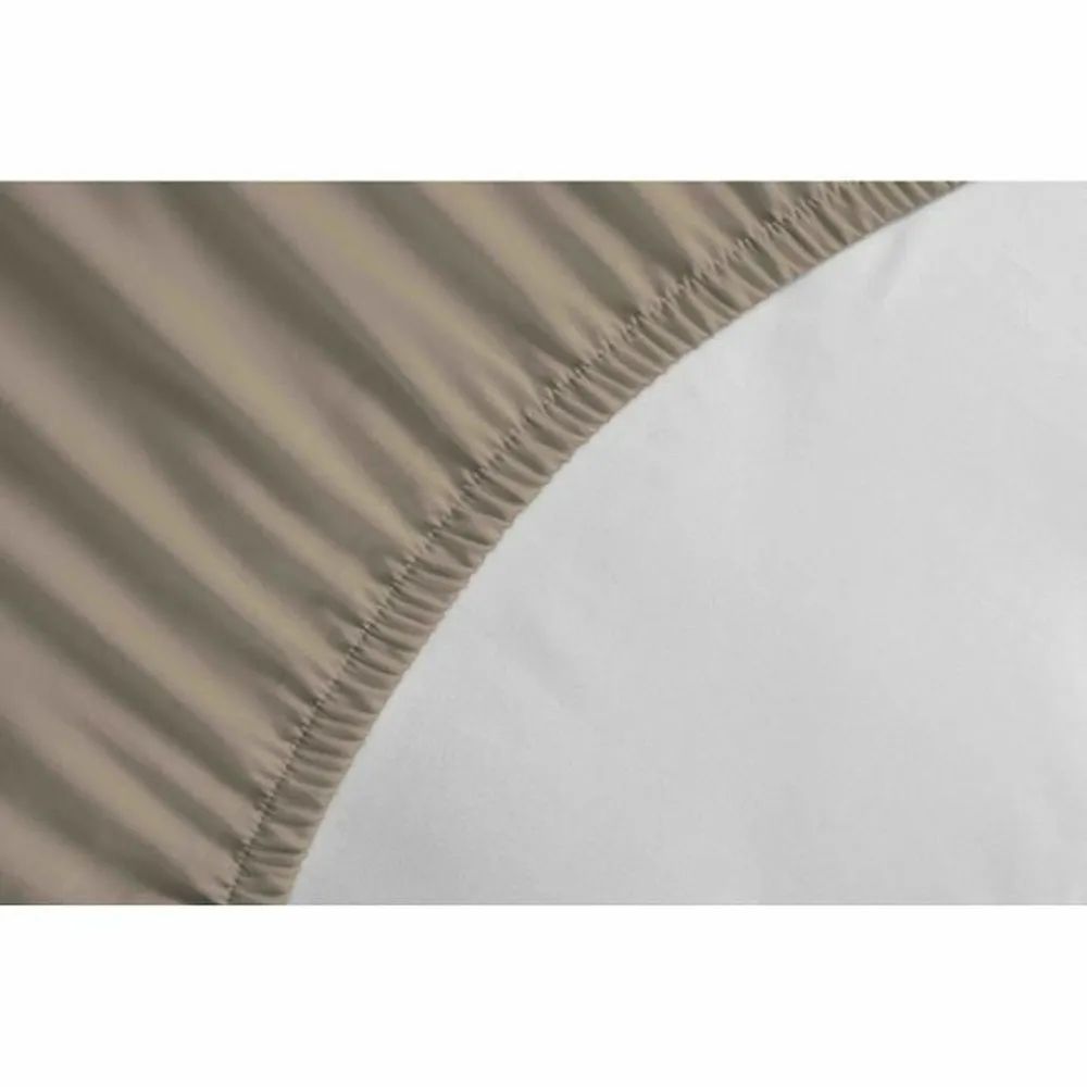 Drap housse 100% coton 160 x 200 x 30 cm beige