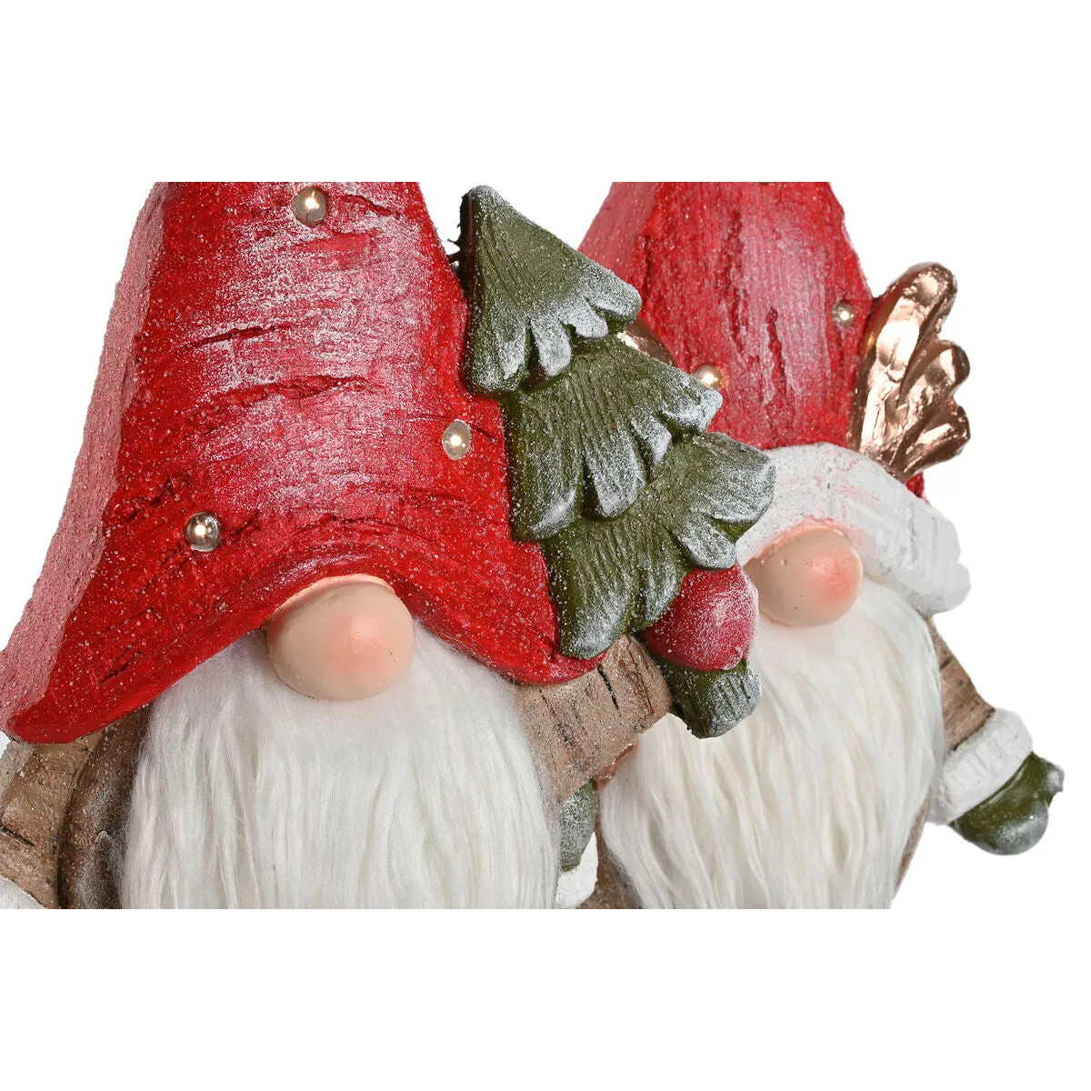 Décorations de Nol Home ESPRIT Blanc Rouge Gnome 25 x 11,5 x 38 cm (2 Unités)