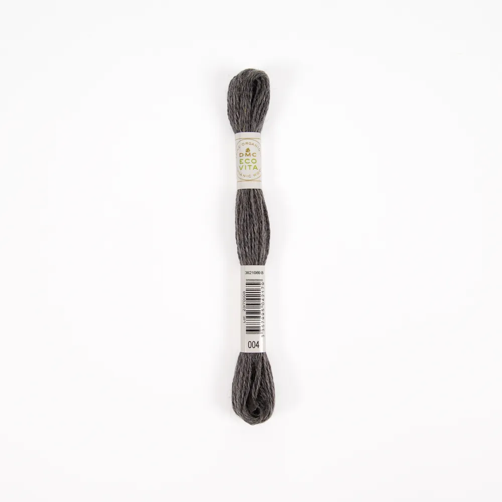 Fil de laine organique à broder Eco Vita 360 coloris 4 gris -16m