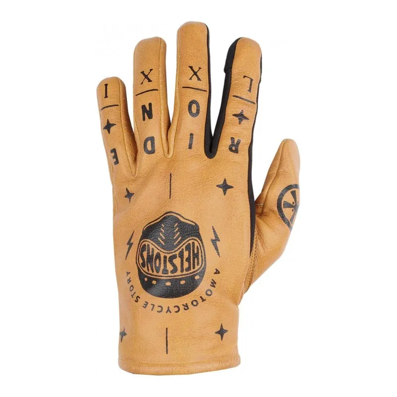 GANTS HELSTONS KUSTOM ETE CUIR GOLD HELMET