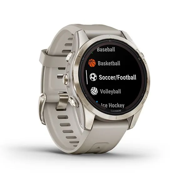 Garmin Fenix 7s pro saphire solar light gold avec bracelet beige 010-02776-15