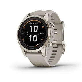 Garmin Fenix 7s pro saphire solar light gold avec bracelet beige 010-02776-15
