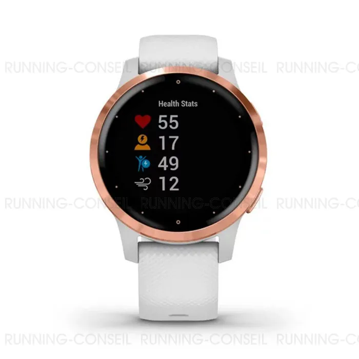 GARMIN vívoactive 4s Rose Gold avec bracelet silicone blanc