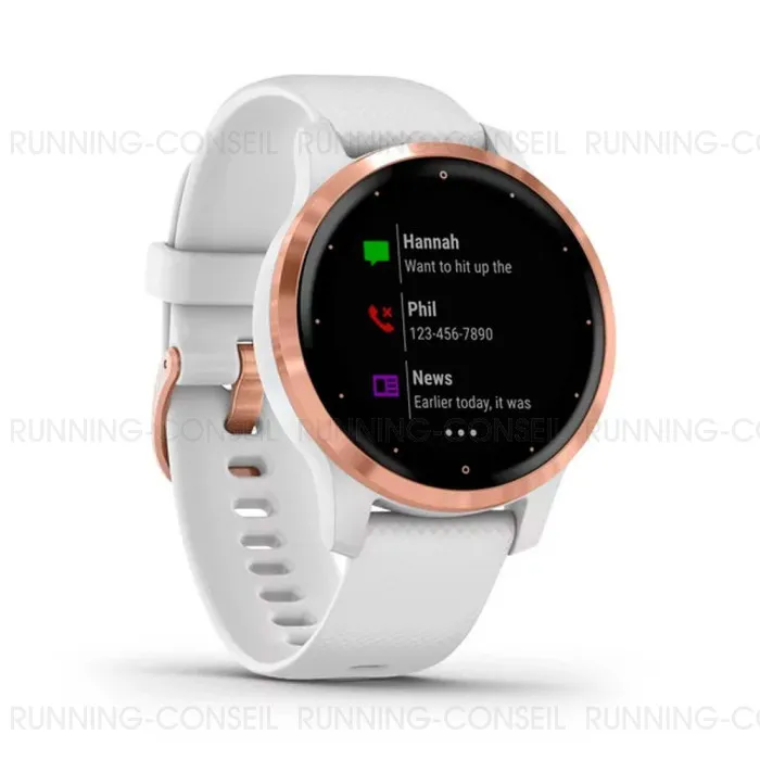 GARMIN vívoactive 4s Rose Gold avec bracelet silicone blanc
