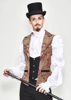 Gilet royaliste sans manches rouge et or de chez DEVIL FASHION