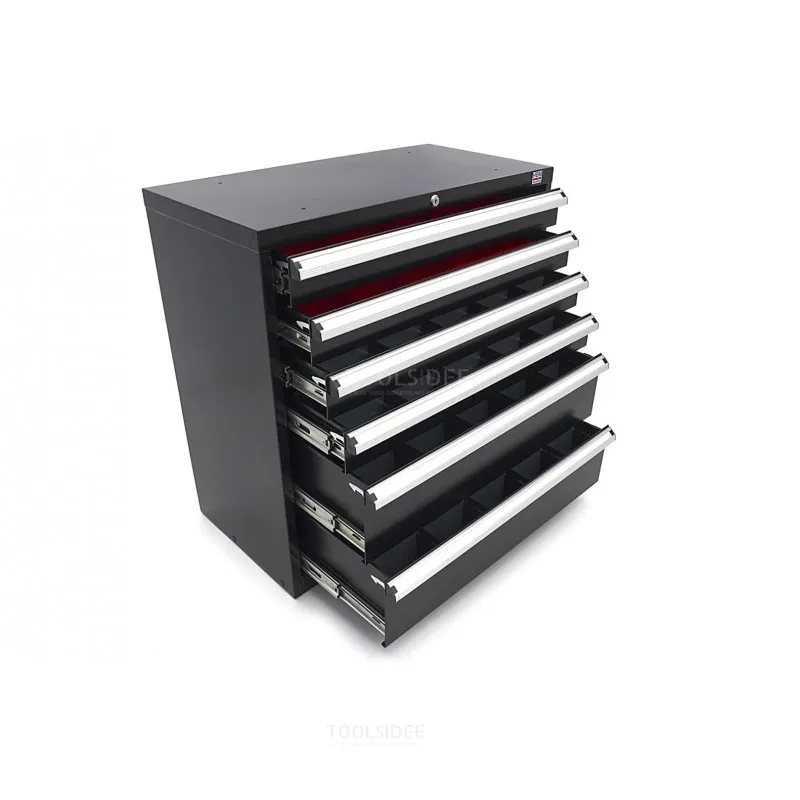 HBM Armoire à outils Profi 6 tiroirs 90 x 45 x 90 cm noir
