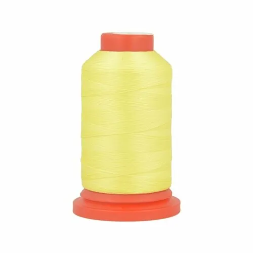 Lot de 3 bobines fil mousse polyester 1000m fabriqué en france pour surjeteuse jaune vert