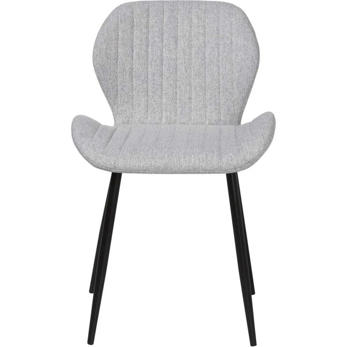 Lot de 4 chaises assise en tissu gris pieds métal | 3 Suisses