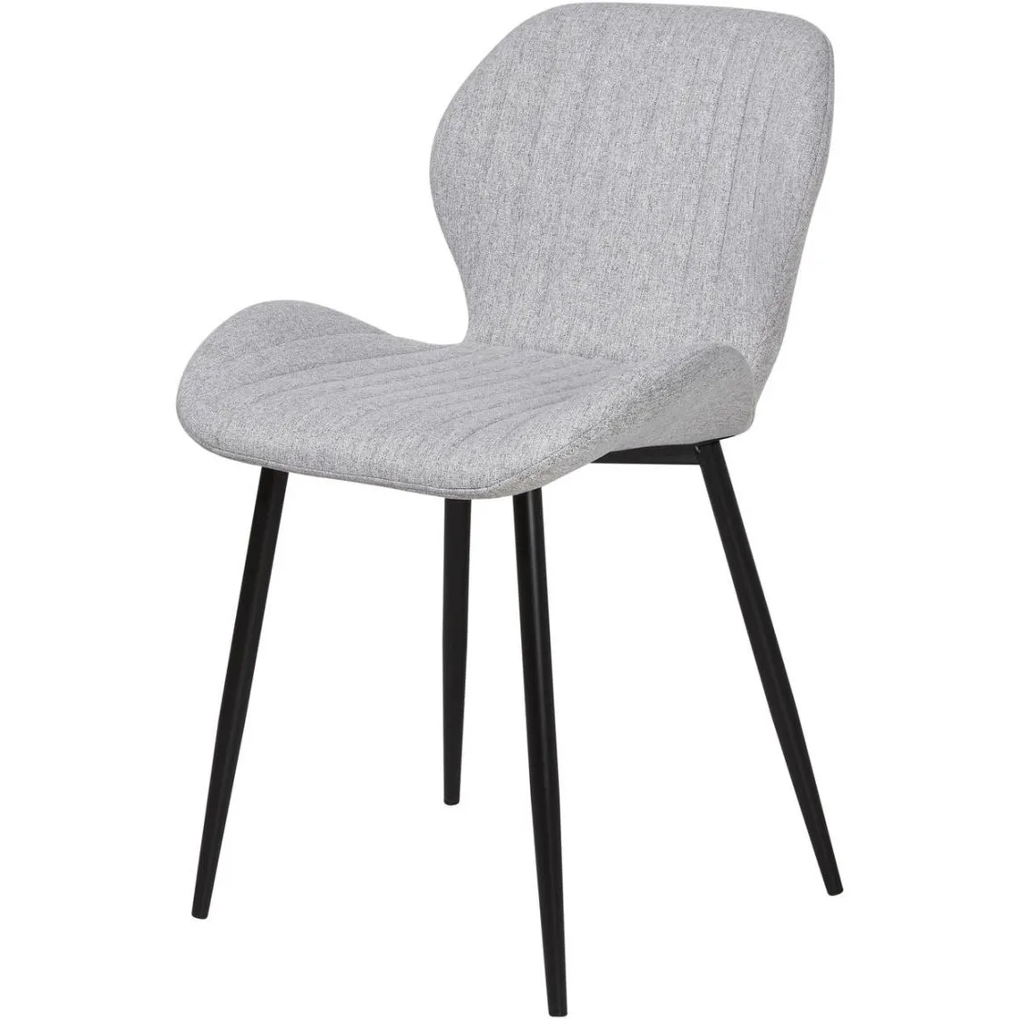 Lot de 4 chaises assise en tissu gris pieds métal | 3 Suisses