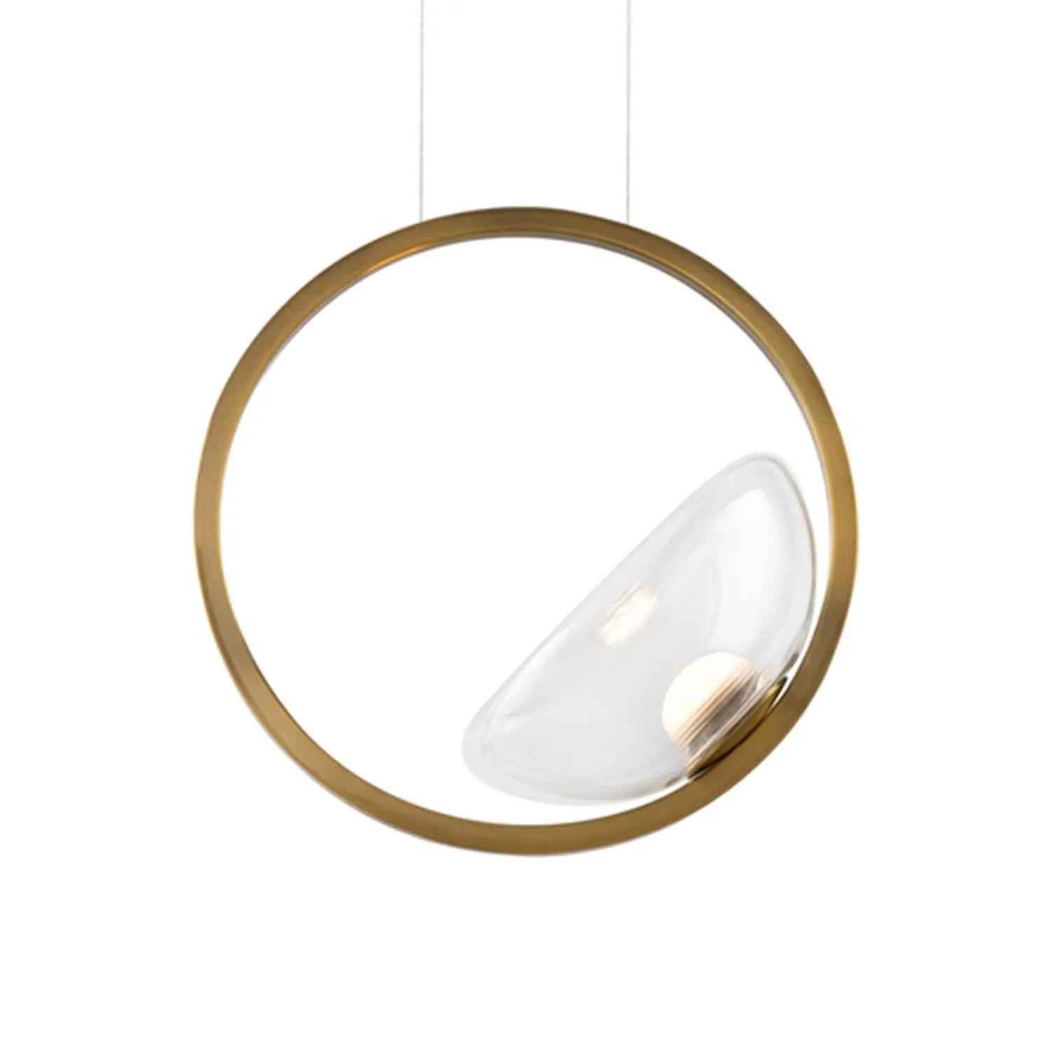 LUNARE - Chic gold pendant light with integrated LED design 3000K