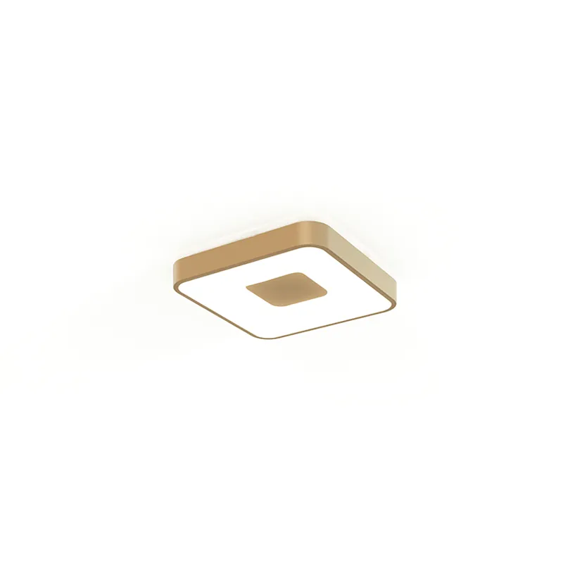 Mantra Dimmable Square Gold Plafonnier à pièce de monnaie LED | LeonLeds.com