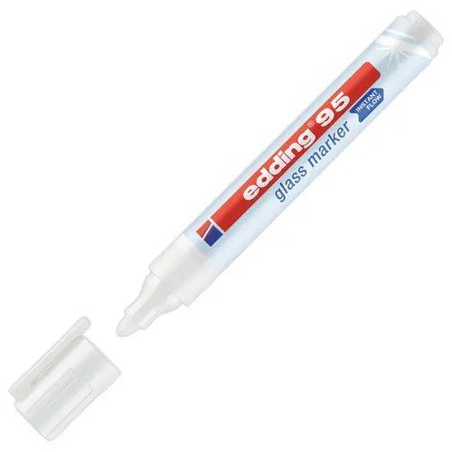 Marqueur surface en verre effaçable EDDING 95 - Pointe ogive blanc