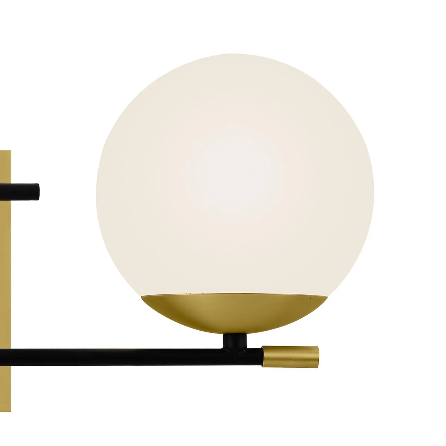 NOSTALGIA - Art deco wall light with gold and black glass balls