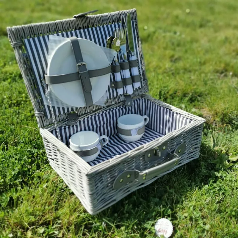 Panier de Pique-nique en osier gris
