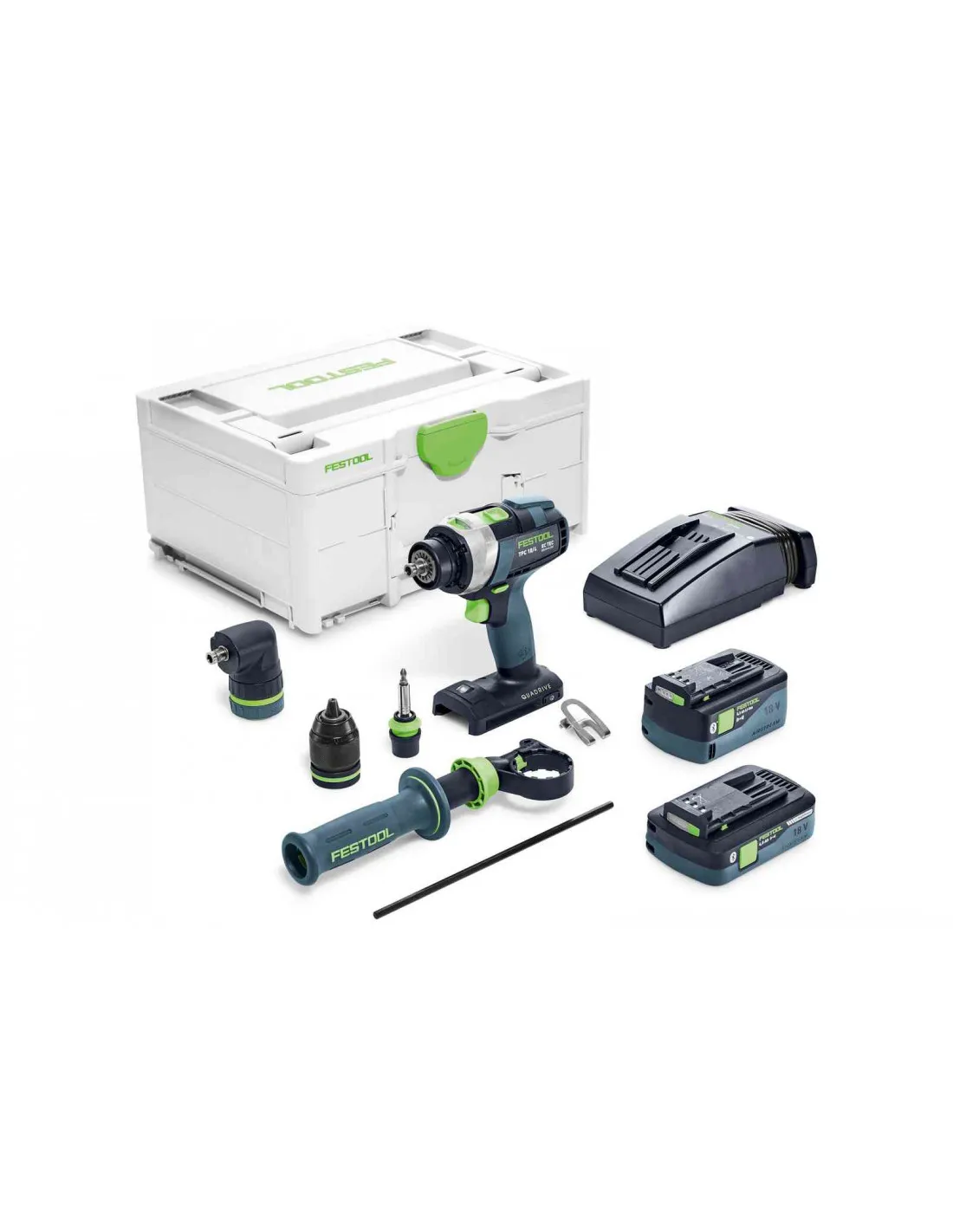 Perceuse-visseuse à percussion sans fil TPC 18/4 5,2/4,0 I-Set QUADRIVE | 577247 - Festool