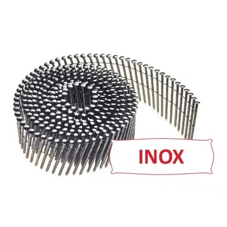Pointes 16° 2.1x38 mm crantées INOX A2 TB en rouleaux plats fil inox X 14700