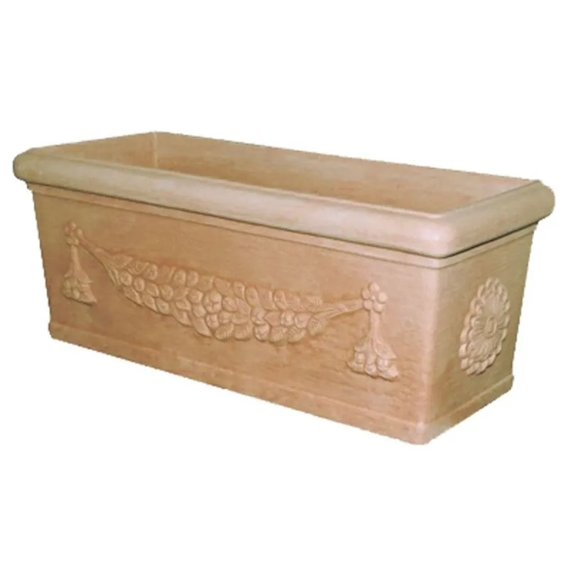 Pot de fleurs Jardinière en résine 50 x 23 x 20 cm Couleur terre cuite claire