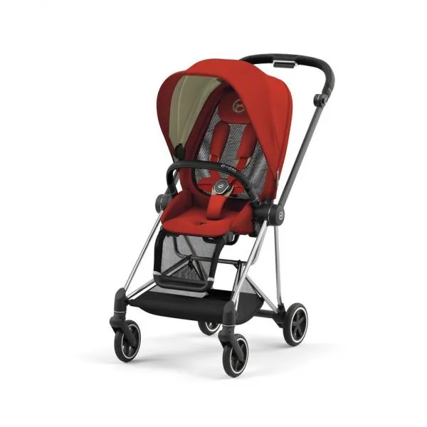 Poussette Mios 3 châssis Chrome Black siège Automn Gold