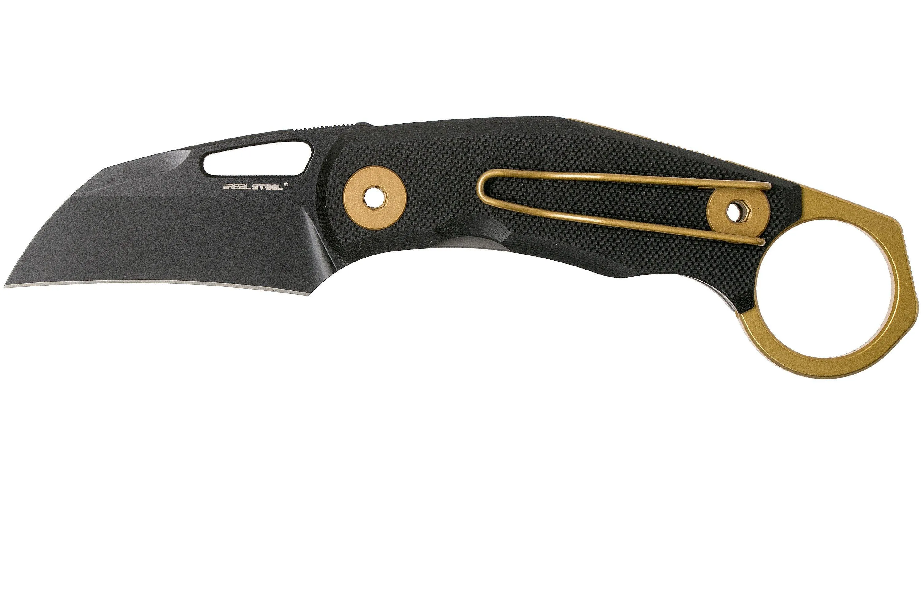  Real Steel Shade 7914 Black Black Gold Karambit couteau de poche, Poltergeist design
