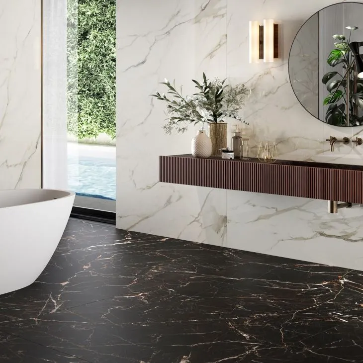 Rondine Canova Calacatta Gold 120x280 cm J90925 | Revêtement mural imitation marbre