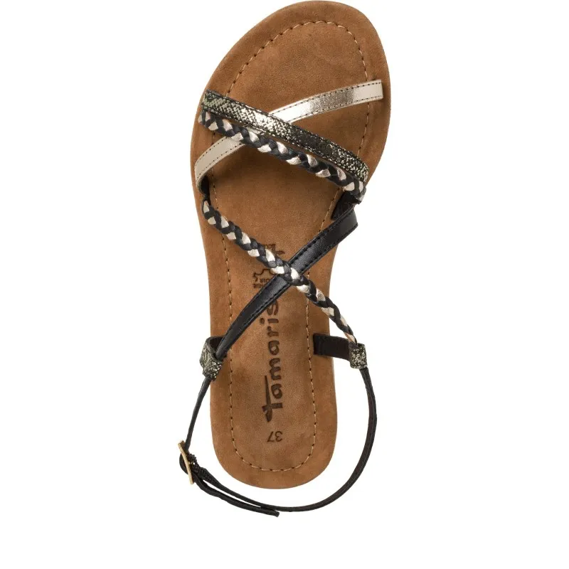 Sandale Tamaris 28139-42 black/gold