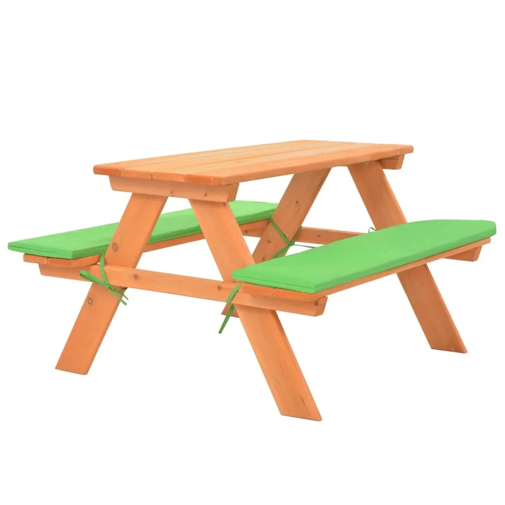 Table de pique-nique pour enfants avec bancs 89 x 79 x 50 cm sapin