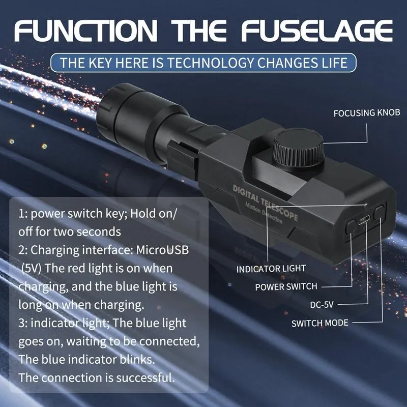 Télescope Numérique 70X Sans Fil Avec Trépied Métal